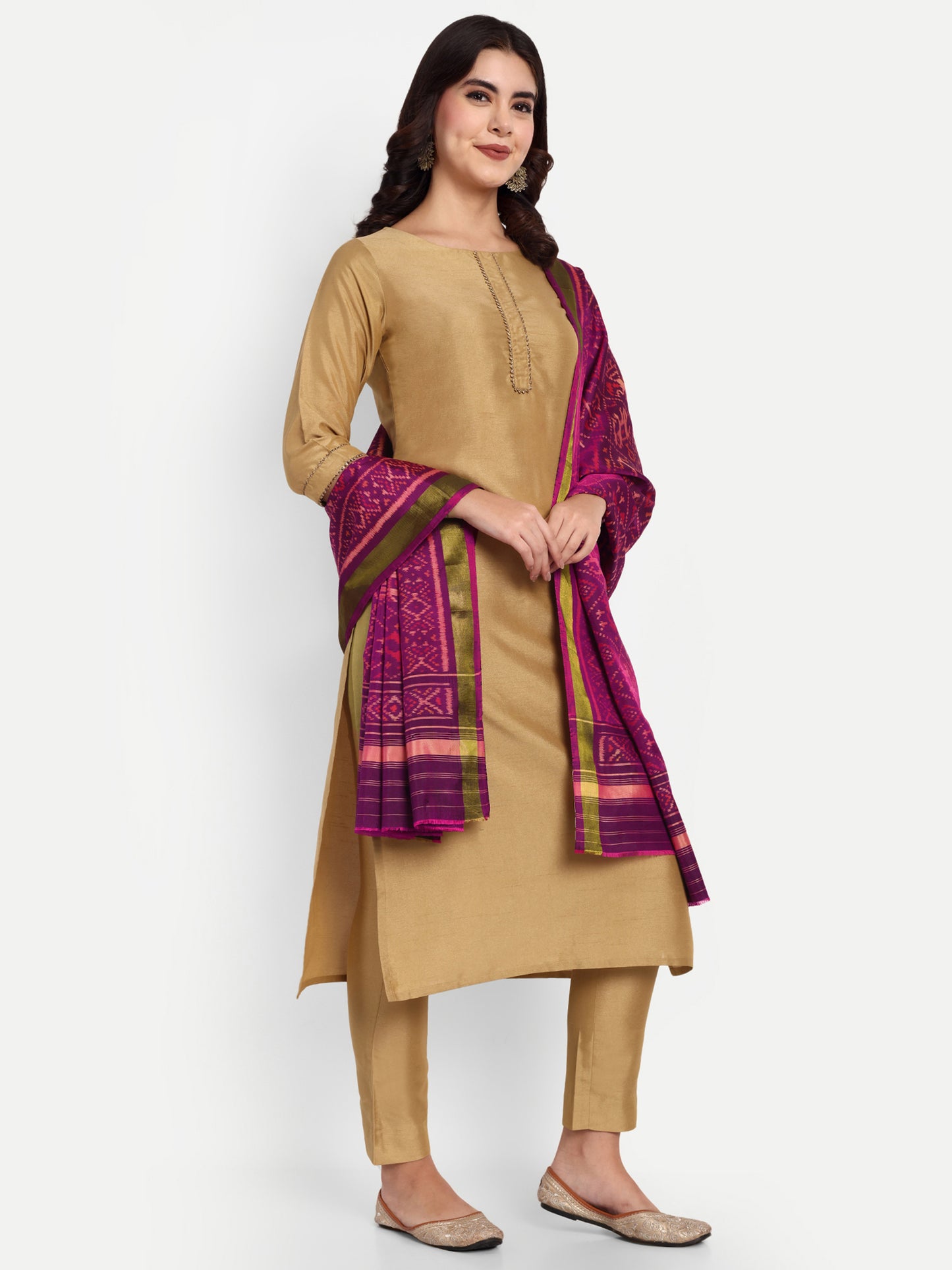 Exquisite Handwoven Rani Pink Patan Patola Silk Dupatta | Single Ikat with Elephant & Parrot Motif