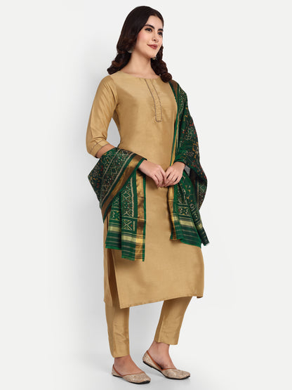 Regal Bottle Green Patan Patola Silk Dupatta | Single Ikat with Floral Jaal Motif